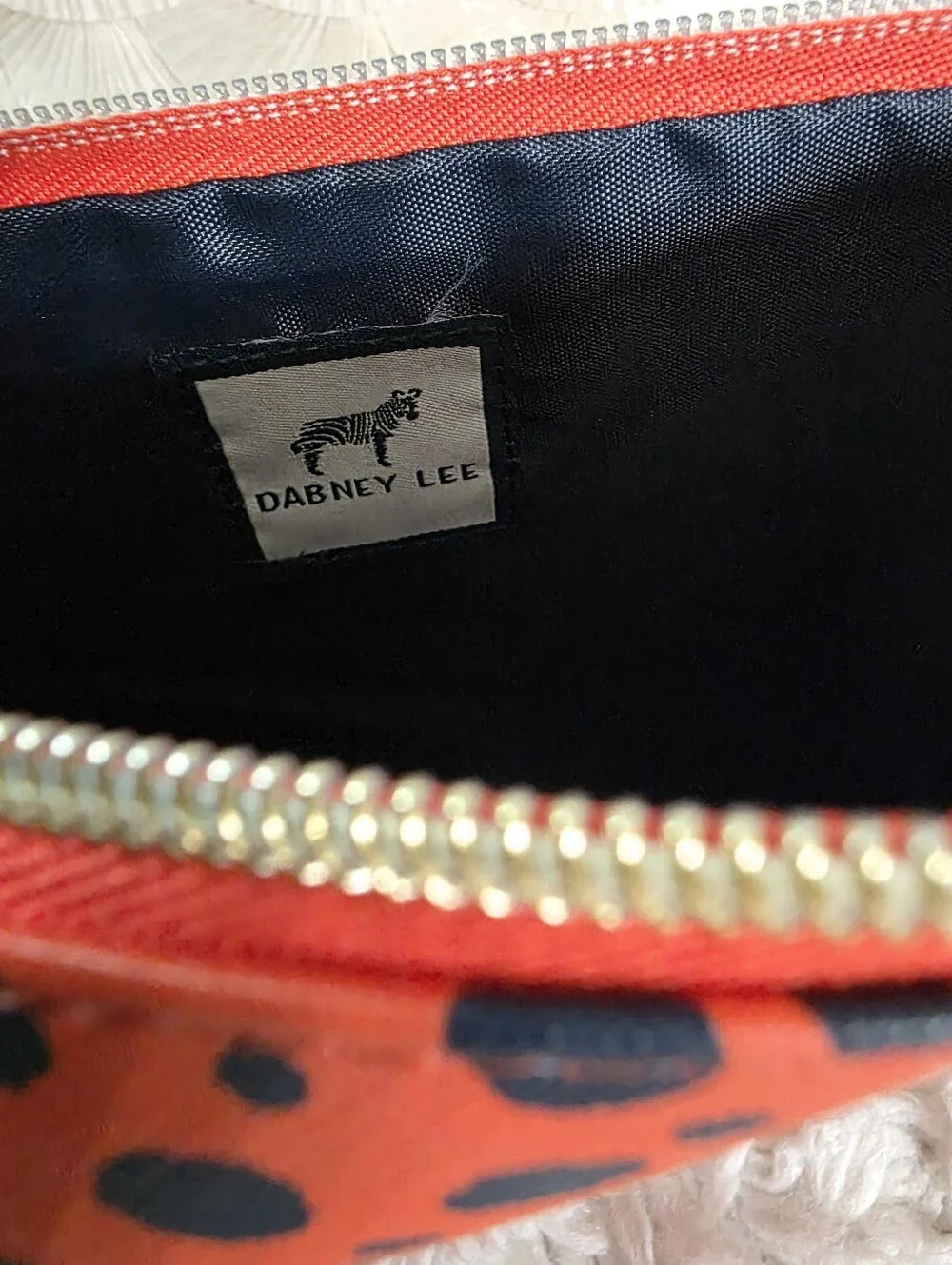 Dabney Lee , Leopard-Print Zip Pouch with Gold Trim